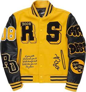 Chaqueta de Béisbol Varsity Unisex O Magic Negra con Mangas de Lana, Cuello Alto y Logotipo Frontal para Invierno - Product Image 6