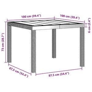 Juego de comedor de jardín de polipropileno marrón de 5 piezas - Product Image 5