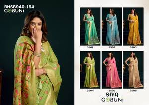 Colección Premium de Sarees y Blusas de Algodón Muga de Calidad de Exportación India con Bordado Mina y Borde Zari - Proveedor de Surat - Product Image 6