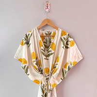 Gaun Kaftan Bunga Baru India, Katun Lembut, Maxi, Pakaian Pantai, Pakaian Santai, Gaun Tidur Panjang, Kasual Alami untuk Musim Panas, Ukuran Bebas