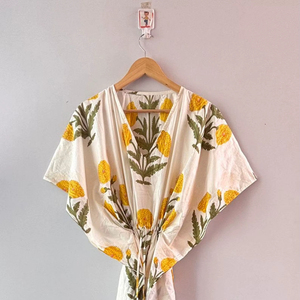 Nouvelle Robe Kaftan Indienne en Coton Doux, Longue, pour la Plage, Tenue Décontractée, Robe de Nuit Longue, Naturelle, pour l'Été, Taille Unique - Product Image 1