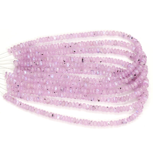 Cuentas de Piedra Lunar Arcoíris Lavanda en Forma de Rondelle: Joyería Artesanal de Calidad - Product Image 4