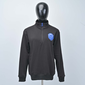 <b>Womens</b> Black <b>Quarter</b>-<b>Zip</b> Sweatshirt Embroidered Logo Travel Stand Collar Regular Fit Full Sleeve Autumn Wear Custom Logo Outdoor - Product Image 1