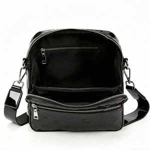 Sac bandoulière en cuir PU noir imperméable, nouveauté 2026, très vendu, sac léger décontracté et professionnel pour homme avec sangle réglable - Product Image 6