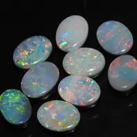 Cabochon doppietto opale australiano, liscio, forma ovale, fuoco Multi appariscente, pietra preziosa sciolta, calibrato, per fare gioielli 8X6MM circa