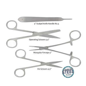 Kit de dissection médicale en acier inoxydable de classe II de haute qualité, outils de suture, porte-scalpel, aiguille à moustiques par Dentavex - Product Image 5