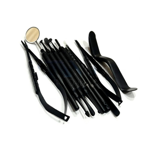 Kit d'instruments de micro-chirurgie orale dentaire de qualité supérieure, 11 pièces, en acier inoxydable allemand, finition noire, certifié CE, certifié MOL - Product Image 3