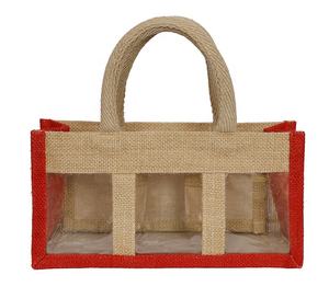 Sac fourre-tout en chanvre et jute écologique imprimé personnalisé Sac à main en toile de jute réutilisable avec poignée en coton Logo simple et uni pour cadeaux - Product Image 1