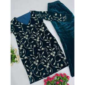 Ensemble élégant de haut de soirée pour femmes avec broderie et travail de séquence - Product Image 3