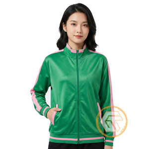 Tesoros Griegos Personalizados Alpha |   Chaqueta Varsity Bordada de Algodón Kapa, de Alta Calidad, Transpirable y de Secado Rápido para Mujer - Product Image 1