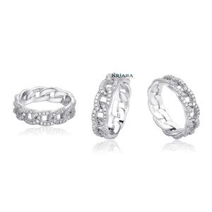 แหวนมอสซาไนต์ทรงฮิปฮอปแบบ Eternity Band ประดับเพชรทรงเหลี่ยมเจียระไนแบบ Pave Setting เงินแท้ 925 ชุบโรเดียม ดีไซน์เรขาคณิตคลาสสิกสำหรับทั้งชายและหญิง เหมาะสำหรับงานแต่งงาน - Product Image 5