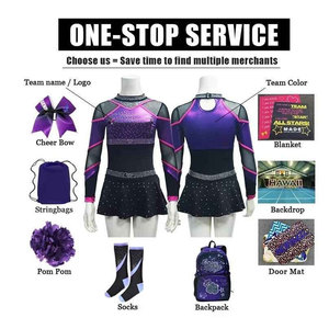 Uniforme de cheerleading personnalisé pour adultes Solid Traders, costume de danse avec logo frontal, 100% polyester, impression numérique, uniforme de cheerleading - Product Image 4