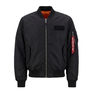 <b>Winter</b> Use Canvas Stand Collar Zipper Front Long Sleeve Custom Logo Printed <b>Waterproof</b> & Windproof Bomber <b>Jackets</b> for Adult - Product Image 2