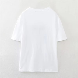 Nuevo diseño de moda, camisetas de algodón baratas al por mayor para mujer, con cuello redondo y manga corta/larga, conjuntos para mujer - Product Image 2