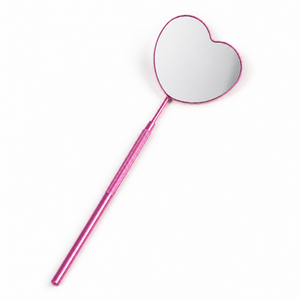Personalized Heart Shape Handheld Stainless Steel Frame <b>Makeup</b> <b>Mirror</b> 3X <b>Magnifying</b> Single Side - Product Image 1