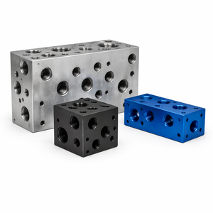 Bloc de raccordement hydraulique usiné sur mesure en métal pour systèmes de puissance fluide industriels - Product Image 5