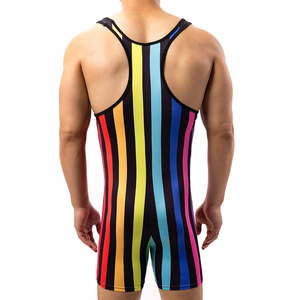 Hot <b>Sale</b> Professional Knitted Reversible Breathable Quick Dry Front Logo Men's Gym Active Wear Fitness Wrestling Singlets - Product Image 6