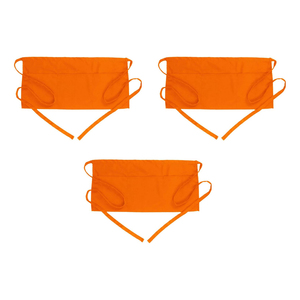 Tablier unisexe orange tendance 2026 avec poches pour personnel de restaurant, barman, serveur, en tissu de coton tissé - Product Image 6