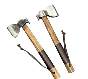 Hacha Viking Industrial de Doble Hoja de Acero con Alto Contenido de Carbono, Hecha a Mano, Pulida, Forjada, Extractor de Clavos, para Caza y Camping, Modelo Rose - Product Image 1