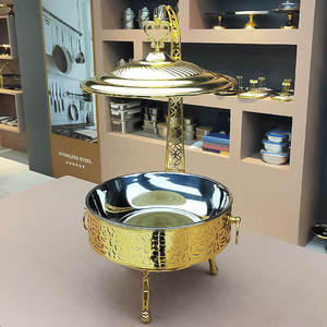 Luxury Lattice Chafing Dish Set Stainless Steel <b>Buffet</b> Warmer Pillar Lid Holder Gold Silver Black White Hotel <b>Server</b> - Product Image 6