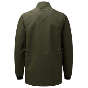 Veste en toile vert olive de haute qualité pour homme, manches longues, coupe-vent, vêtements d'extérieur, automne, couleur unie, design patchwork - Product Image 5