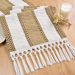 Runner da Tavola in Macramè e Iuta Stile Boho Chic con Nappe, Decorazione Rustica per Sala da Pranzo e Soggiorno in Stile Fattoria - Product Image 3