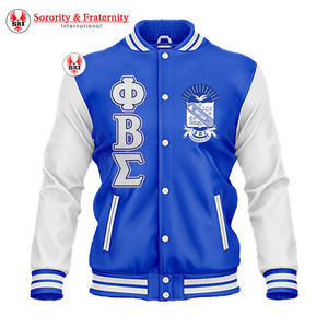 Veste universitaire brodée pour hommes de la fraternité Phi Beta Sigma |   Veste de fraternité en laine brodée avec manches en cuir - Product Image 6