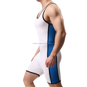 Vente en gros de maillots de lutte professionnels personnalisés pour hommes de haute qualité, en polyester respirant, sans bretelles, fermeture à pression, OEM - Product Image 2