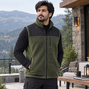 Gilet en polaire personnalisé avec tissu polaire doux, chaleur légère, coupe confortable, coutures durables et style moderne pour l'extérieur - Product Image 1