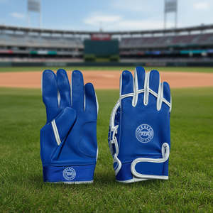 Gants de frappe en cuir haute performance pour baseball et softball, bleus, ambidextres, à enfiler, pour hommes adultes - Product Image 3