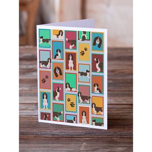 Whimsical A7 Tamaño 5x7 Lotes Liver English Springer Spaniel Tarjetas de notas en blanco con sobres Pack 8 Tarjetas de felicitación - Product Image 2