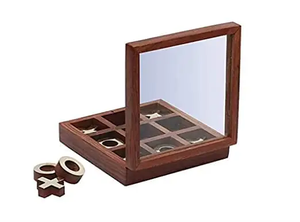 Juego de Tic Tac Toe de Madera con Caja de Almacenamiento, Hecho a Mano con Madera de Sheesham, Colección de Rompecabezas - Product Image 2