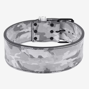 Cinturón de Levantamiento de Pesas OEM de Cuero Camuflado de 10mm/13mm de Grosor, Ajustable, Ligero, Transpirable, con Protección Integral y Antideslizante - Product Image 4