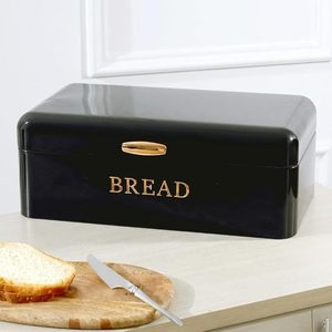 Caja de Pan Rectangular de Metal Negro, Contenedor Moderno para Almacenamiento de Alimentos en la Cocina, a Prueba de Humedad, para Preservar la Frescura - Product Image 2