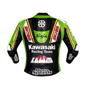 เสื้อแจ็คเก็ตหนังแท้สำหรับแข่งรถ Alex Lowes WSBK Rawasaki ทำจากหนังวัว/หนังจิงโจ้ ตัดเย็บตามขนาด พร้อมรูระบายอากาศ สำหรับสนามแข่ง/แจ็คเก็ตป้องกัน CE - Product Image 2