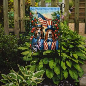 All American Basset Hound Bandera de jardín multicolor Buzón Bandera decorativa de patio Banner para ilustraciones de patio y camas de flores Tamaño de jardín - Product Image 2