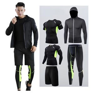 Gym Sportswear Activewear <b>Mens</b> Womens Plus Size Solid <b>Compression</b> Lightweight Matching Sets 2 1 Design Crop Top Leggings <b>Shorts</b> - Product Image 6