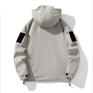 Chaqueta de Trabajo para Hombre, Negra, con Capucha, Resistente al Viento, Cuello Alto, Cierre de Cremallera, Color Sólido, Exterior de Poliéster, Corte Regular - Product Image 6
