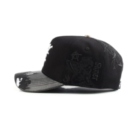 Casquette de baseball en jean à imprimé animal personnalisé 4UGEAR, 5 panneaux, 100 % coton, tissu courant, réglable, unisexe, chapeau de sport, image OEM ODM