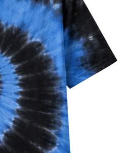 เสื้อยืดสีน้ำเงินดำลายมัดย้อมแบบสไปรัลสำหรับผู้ชาย ผ้าฝ้ายลำลอง สตรีทแวร์ คอกลม แขนสั้น แฟชั่นฤดูร้อน - Product Image 6