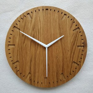 Hand Crafted Round Wooden Wall <b>Clock</b> Analog Quartz Minimalist Design Silent For Living Room - Product Image 3