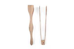 Pince à pain en bambou, pince de cuisine en bois, moins chère, naturelle, personnalisable pour pâtisserie, pommes de terre, salade, pain, steak - Product Image 3