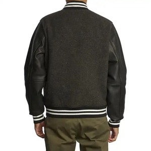 Veste à col montant pour homme de haute qualité, logo brodé personnalisé, style streetwear d'hiver, veste de varsity junior - Product Image 5