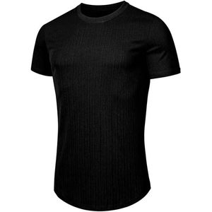 2025 hombres peso pesado gimnasio entrenamiento texturizado camisetas 280 gramos músculo Camiseta cuello redondo manga corta palangre animado - Product Image 4