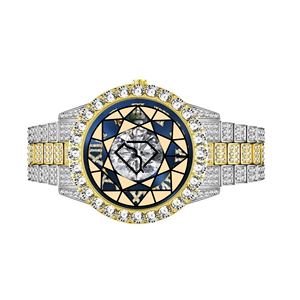Reloj de Lujo para Hombre, Estilo Hip Hop, con Incrustaciones de Moissanita, Cuarzo, Acero Inoxidable, Esfera de 46 mm, Visualización de Números Romanos - Product Image 5