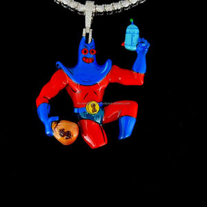 Personalizado privado Hip Hop joyería colgantes 3D dibujos animados trabajo hecho a mano artesanía diamante redondo Moissanite letra Iced Out colgante - Product Image 4