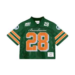 Camiseta de fútbol americano personalizada, estilo streetwear retro, holgada, de manga corta, unisex, con malla, estilo jersey. - Product Image 6