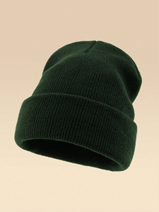 Bonnet en tricot chaud avec broderie personnalisée, bonnet extensible pour hommes et femmes, idéal pour la mode streetwear hivernale - Product Image 2