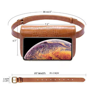 Sac banane unisexe en cuir véritable avec fermeture éclair, ceinture détachable, style vintage, idéal pour les voyages, la randonnée, la course et le cyclisme - Product Image 3