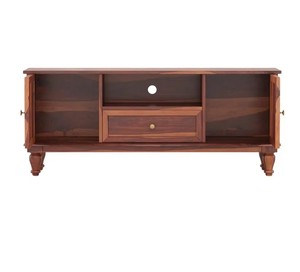 Console multimédia en bois massif de style vintage |   Meuble TV coloré avec façade en carreaux |   Vente en gros B2B Inde - Product Image 4